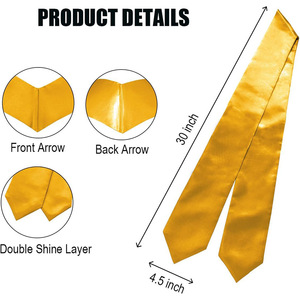 Banderines de Graduación de Color Sólido, 70x15 Pulgadas, Amarillo, para Toga de Licenciatura Formal - Product Image 5