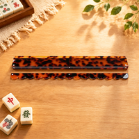 Règle de Mahjong Américain en Acrylique de Luxe Moderne, Règle Magnétique Portable et Étanche en Couleur Écaille de Tortue pour Tuiles de Mahjong, Durable