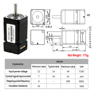 Moteur pas à pas intégré de type impulsion HLTNC ISS28M-42 / ISS35M-56, moteur et driver tout-en-un NEMA 11/14 pour l'automatisation de précision - Product Image 3