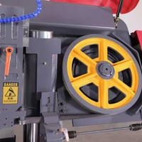Sierra de cinta horizontal hidráulica de doble columna Mingchuang inteligente de alta velocidad de 350 mm con motor de 5.5KW y alimentación automática