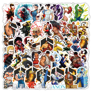 50 pezzi creativi Street Fighter Graffiti e personaggi dei giochi dei cartoni animati <span class=keywords><strong>adesivi</strong></span> per <span class=keywords><strong>casco</strong></span> fatto da te per la decorazione della casa personalizzata - Product Image 1