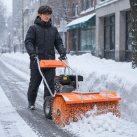 Souffleuse à neige autoportée à transmission intégrale, balayeuse et déneigeuse, moteur essence Loncin 420cc 15HP avec brosse de 110cm