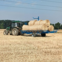 Remorque de ramassage de balles de foin, remorque de transport de balles de foin rondes pour tracteur, équipement de collecte de paille agricole