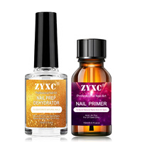 Base de vernis à ongles sans acide et non toxique & Déshydratant pour poudre acrylique, gels UV, ongles en gel, formule séchage à l'air
