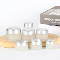 5g 10g 15g 20g 50g 100g pot de crème en verre transparent 30g pot en verre cosmétique pour crème pour le visage pot en verre avec emballage à couvercle à vis en aluminium