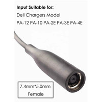 Câble d'alimentation CC, chargeur, adaptateur pour ordinateur portable, connecteur femelle 7,4*5,0 mm vers connecteur mâle à broche centrale 4,5*3,0 mm pour ordinateur portable Dell
