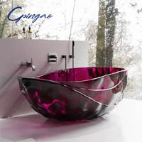 1700*955*515mm Épaissie Édition Baignoire Transparent Clair Rouge Couleur Résine Baignoire
