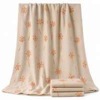 Tissu brodé en viscose et lin LONGXUN, motif pissenlit sur fond crème, vente en gros, fournisseur textile OEM ODM