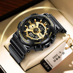 Vente en gros pas cher <span class=keywords><strong>G</strong></span> Montre plastique analogique numérique Montre de sport pour hommes Double Time Sport Montres numériques étanches personnalisées - Product Image 2