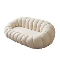 Canapé inclinable trois places Yazhi à compression sous vide, fauteuil citrouille couleur crème, canapé compact en tissu pour petits salons