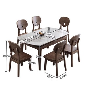 Modernes Rundes Ausziehbares Esszimmerset in Weiß für 6 Personen, Gartenmöbel für Wohnzimmer - Product Image 6