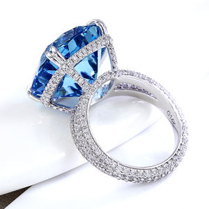 Anillos de moda de oro blanco macizo de 18K, 14K y 10K con piedras preciosas cultivadas en laboratorio, hechos a mano, de nuevo diseño, para mujer, para uso diario. - Product Image 3