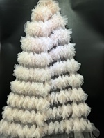 ZSY Tissu en dentelle plissée à volants 9 rangs en tulle plissé 3D pour robe de poupée DIY, jupe de bébé, vêtements bouffants, matériel de couture