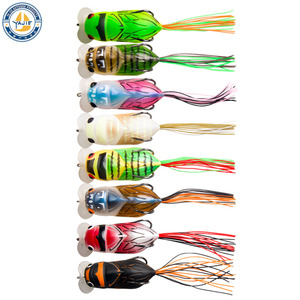 Señuelo de rana cicada simulada 65mm 12.6g, cebo de superficie con doble anzuelo y cola blanda para pesca de bagre - Product Image 3