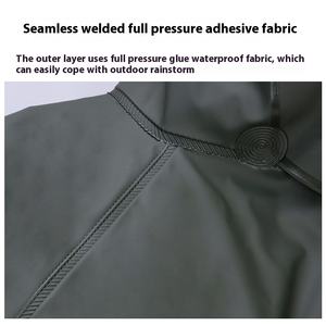 Vente en gros bon marché adulte PVC long poncho pour la pêche imperméable avec bandes réfléchissantes pour <span class=keywords><strong>patrouille</strong></span> de police - Product Image 3