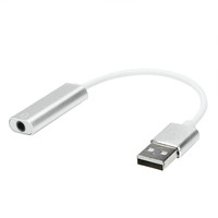 Adaptateur audio stéréo USB, carte son pour haut-parleur et casque 3,5 mm, noir