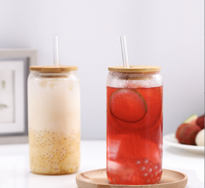 Couvercle de tasse en verre dépoli transparent personnalisable de 16oz pour <span class=keywords><strong>l</strong></span>'importation pour les cafés de fête Café boisson froide tasse au citron - Product Image 6