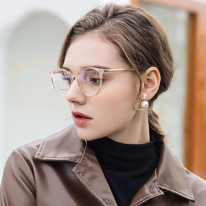 Monture de lunettes œil-de-chat 87013 en TR90, monture complète, protection anti-lumière bleue, lunettes d'ordinateur rondes unisexe - Product Image 3