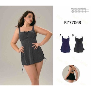 HDJ Plus Size One Piece <b>Swimsuit</b> Square Neck Dot Print Drawstring <b>Skirt</b> Bathing Suit Women BZ77068 - Product Image 3