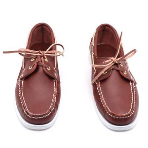 Chaussures <span class=keywords><strong>Bateau</strong></span> Spinnaker <span class=keywords><strong>Homme</strong></span> Cousues Main à Lacets et à Enfiler en <span class=keywords><strong>Cuir</strong></span> Véritable Huilé <span class=keywords><strong>Marron</strong></span> Clair, Plateforme Légère, Printemps, Unisexe - Product Image 3
