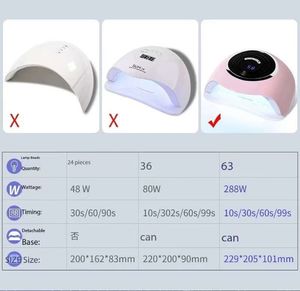 63 LED Beads UV Nail Lamp Quick Drying Gel Polish Curing <b>Light</b> Professional Phototherapy Dryer Nail Enhancement Equipment - Product Image 6