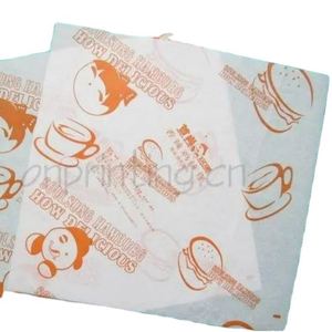 โรงงานผลิตโดยตรง รับพิมพ์สีตามสั่ง ซิลิโคนกันน้ำมันสองด้าน สำหรับห่อเค้ก เบอร์เกอร์ แผ่น 45 กรัม ขายดี - Product Image 4
