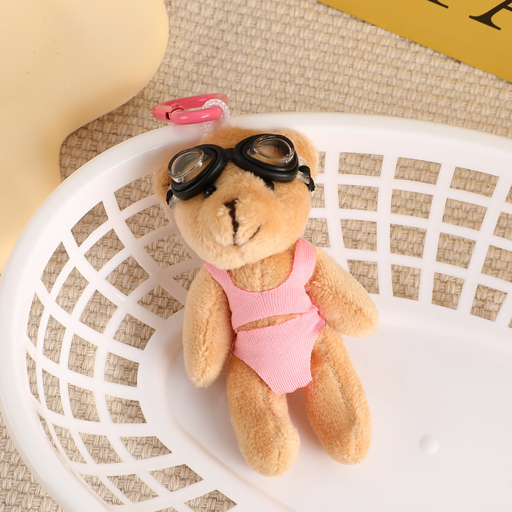 พวงกุญแจตุ๊กตาหมีสีชมพู