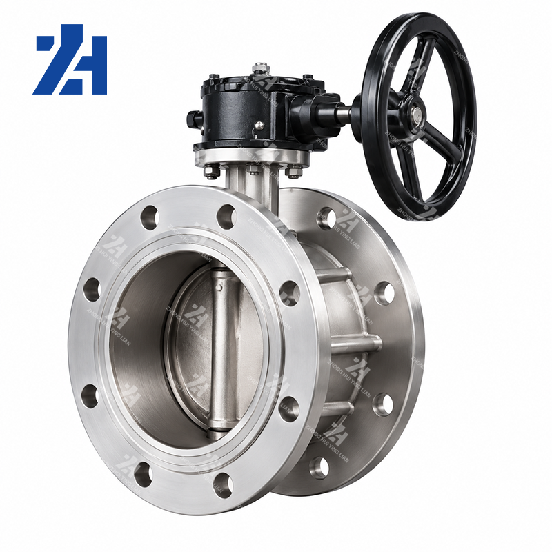 Flanged Type Ductile Iron Butterfly Valve EPDM Seated Worm Gear ...