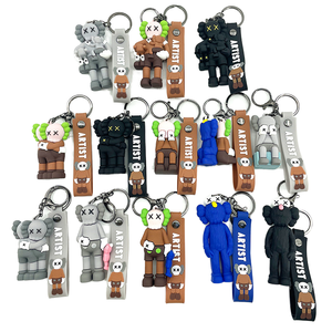Hot Sale Anime Cartoon Kawed Doll Keychain Cute Couple Jewelry 3D Rubber Key Chain Bag Pendant Doll Keyring