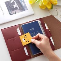 Organizador de Cuero YY Pu, Delgado, con Botones, Porta Tarjetas de Cuero, Porta Documentos y Cuaderno de Cuero