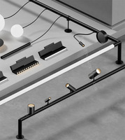 Couleur blanche led tube de lumière linéaire luminaire magnétique système d'éclairage sur rail pour commercial, vêtements, bureau, entrepôt, salle de réunion
