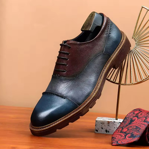 Chaussures Richelieu pour hommes en cuir véritable, style décontracté et professionnel, modèle 2025, antidérapantes, à bout fermé, avec lacets - Product Image 4
