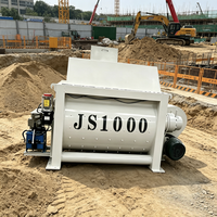 Bétonnière à double arbre à rotation forcée JS1000 |   Centrale de Béton Prête à l'Emploi Industrielle de 1000L, Machine de Malaxage