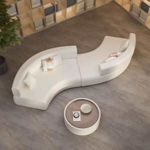 S Shaped <b>Sofa</b> Modern Curved <b>Hotel</b> Lounge Furniture Durable Flocking Fabric Adult Child Elderly Use - Product Image 3