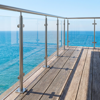 Système de balustrade en verre pour balcon, escalier extérieur, verre trempé sans cadre, quincaillerie en acier inoxydable