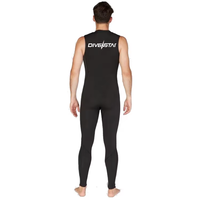 DIVESTAR Logo kustom pria 3mm kain Neoprene tebal bersirkulasi tanpa lengan panjang John pakaian selam untuk dewasa