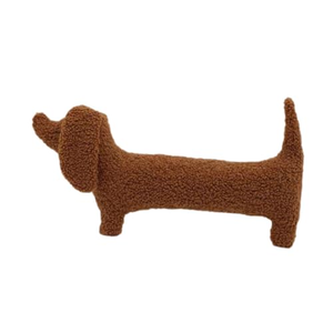 Factory Hot Sell Dachshund <b>Dog</b> Sherpa Brown Pillows Home <b>Sofa</b> Fluffy Stuffed Decor Teddy <b>Dog</b> Pillows - Product Image 1