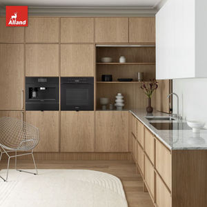 Idées de Rénovation Allandgroup Style Japandi Wabi Sabi Meubles en Placage de Chêne Massif Abordables Cuisine Simple Armoire en <span class=keywords><strong>Bois</strong></span> - Product Image 1