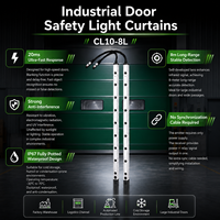 Barrière optique de sécurité JUTAI CL10-8L à faisceau traversant, protection IP67 pour portes rapides/sectionnelles (alliage d'aluminium, hauteur 1000 mm)