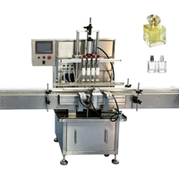 Ligne de production automatique de remplissage de parfums en flacons de verre à pression négative à 4 têtes avec système de convoyage