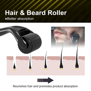 Brand New Face Ice <span class=keywords><strong>Roller</strong></span> Titanium <span class=keywords><strong>Derma</strong></span> <span class=keywords><strong>Roller</strong></span> <span class=keywords><strong>pour</strong></span> le soin de la <span class=keywords><strong>barbe</strong></span> Guide liquide du cuir chevelu qui stimule la repousse des cheveux et de la <span class=keywords><strong>barbe</strong></span> - Product Image 2