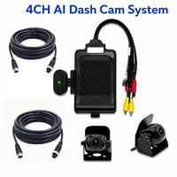 Cámara de salpicadero para flotas con IA de 4 canales, sistema MDVR 1080P ADAS DMS con 4G GPS WiFi para coches/taxis/camiones/autobuses