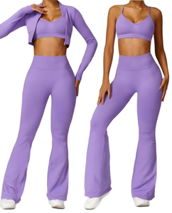 Leggings grande taille 2024, soutien-gorge de sport, vêtements de yoga, pantalons de sport, tenue d'entraînement, crop top pour femme, vêtements de sport ajustés, sans couture, séchage rapide, extensibles dans quatre directions - Product Image 1