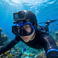 Masque de plongée sous-marine pour adultes avec support pour caméra, verre trempé, lunettes de plongée en silicone compatibles avec GoPro