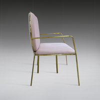 Hôtel salon or en acier inoxydable 3 places tissu canapé