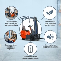 Chariot élévateur électrique compact de 0,5 tonne, chariot élévateur électrique pour entrepôt, petit chariot élévateur à batterie pour utilisation en intérieur