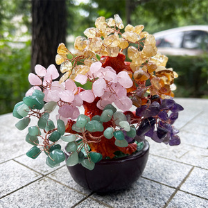 Bán Buôn Bảy <span class=keywords><strong>Chakra</strong></span> Pha Lê Cây Tự Nhiên Agate Pha Lê Chữa Bệnh Đá Đồng Xu Pha Lê Cây Đồ Trang Sức - Product Image 3