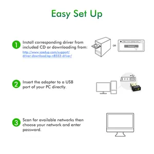 EDUP מיני USB Wifi אלחוטי מתאם 150mbps באיכות גבוהה Wifi מקלט 150Mbps 802.11n USB Ethernet Wifi רשת כרטיס עבור מחשב