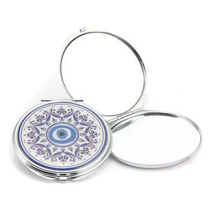 Evil Eye Mandala <b>Compact</b> <b>Mirror</b> Round Portable Makeup <b>Mirror</b> With Protective Case For Travel And Daily Use Epoxy <b>Compact</b> - Product Image 3