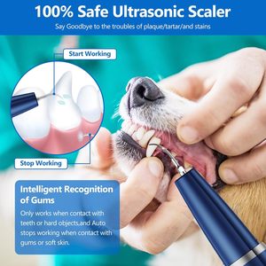 Pulitore Dentale per Cani Ricaricabile, Rimuovi Tartaro a Ultrasuoni 40 KHz con Luce LED e Strumenti Dentali per la Cura Dentale Domestica degli Animali - Product Image 6